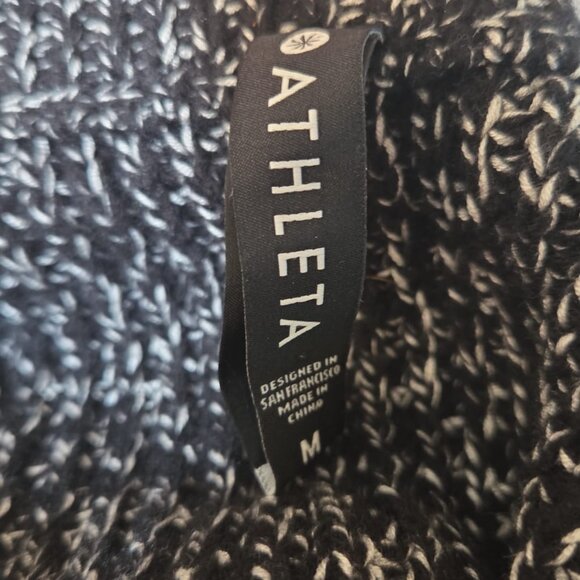 Athleta Sweater M Sierra Crew Black Wool Sweater NWOT - Picture 2 of 5